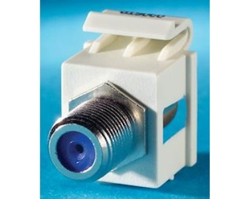 ORTRONICS KSFCN-99        F-connector Keystone module, 180 degree exit, F/F, 75 ohm , Wiremold Ivory