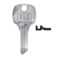 NATIONAL CABINET LOCK  D8787               Lock Key Blank, Pass Key, D, 6-Disc Tumbler, Brass
