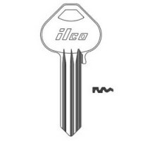 KABA ILCO CORP  A1011H1 NP A14               Cylinder Lock Key Blank, 6-Pin, Brass, Nickel Plated, 14 Price Group, For Corbin/Russwin