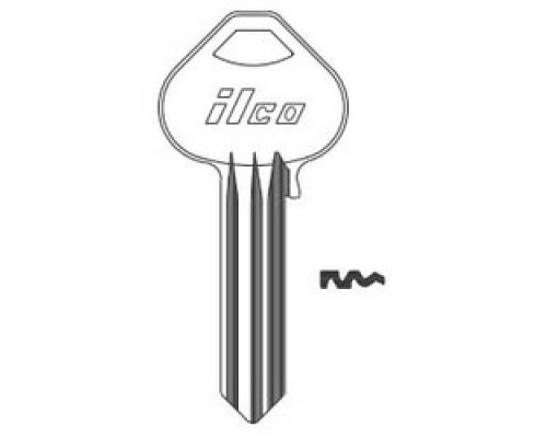 KABA ILCO CORP  A1011H1 NP A14               Cylinder Lock Key Blank, 6-Pin, Brass, Nickel Plated, 14 Price Group, For Corbin/Russwin