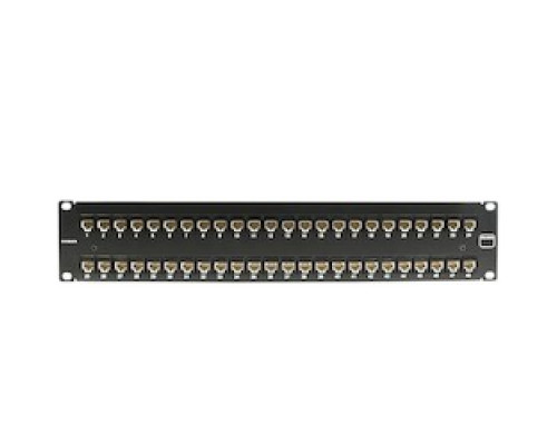 SIEMON COMPANY  UP6A-F2-48L-RS               UltraMAX Patch Panel, Preloaded, Category 6A UTP, 48 Port, Flat, 2U, Black, Detachable Wire Manager
