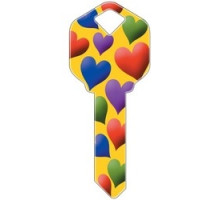 HOWARD KEYS  SC1-HK12               Decorative Key Blank, Schlage, Hearts Design