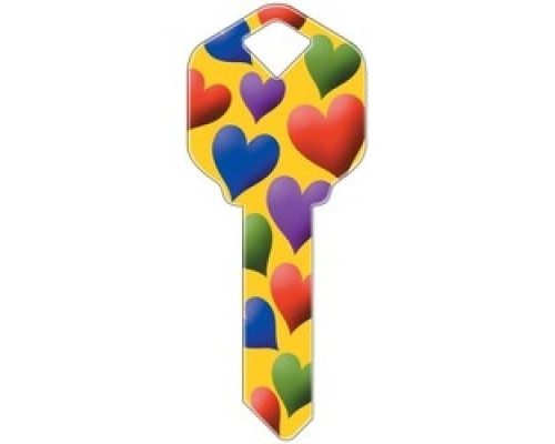 HOWARD KEYS  SC1-HK12               Decorative Key Blank, Schlage, Hearts Design