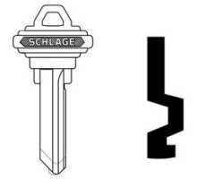 SCHLAGE ALLEGION BRAND  35-101-F        Door Lock Cylinder Key Blank, Classic, Conventional, Embossed, Standard Bow, 6-Pin Cylinder, F Keyway, Nickel Silver