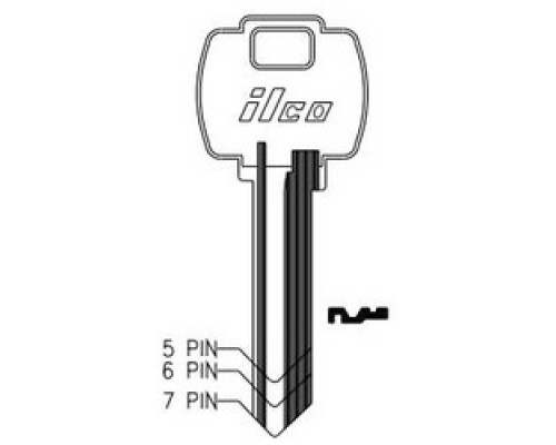 KABA ILCO CORP  FA3-BR BR A36  IAE00002050              Cylinder Lock Key Blank, 6-Pin, Natural Brass, 36 Price Group, For Falcon