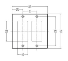 LEVITON  80409-W               2-Gang Decora/GFCI Device Decora Wallplate, Standard Size, Thermoset, Device Mount, White