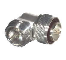 R F INDUSTRIES LTD  RFD-1652-2               Coaxial Adapter, Low PIM, 7-16 DIN Male to 7-16 DIN Female, Right Angle, 5500 MHz Frequency, Silver Body/Contact Plating, PTFE Dielectric
