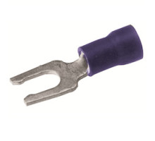 BURNDY  BA14EL6  636293              Copper Terminal, Locking Fork Tongue, 16-14 AWG, #4-#6 Stud, Vinyl Insulated