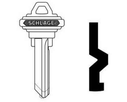 SCHLAGE ALLEGION BRAND  35-101-C-XQ06-878        Door Lock Cylinder Key Blank, Classic, Conventional, Embossed, Standard Bow, 6-Pin Cylinder, C Keyway, Nickel Silver, With DO NOT DUPLICATE Stamp