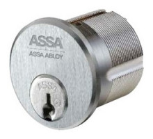 ASSA INC  V80600IC 626 SNS 95               Mortise/Rim Cylinder Interchangeable Core, 6-Pin, Sub-Assembled, Profile 95, Satin Chrome, Without Sidebar
