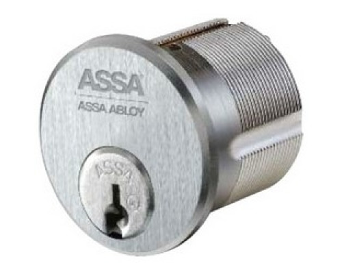ASSA INC  V80600IC 626 SNS 95               Mortise/Rim Cylinder Interchangeable Core, 6-Pin, Sub-Assembled, Profile 95, Satin Chrome, Without Sidebar