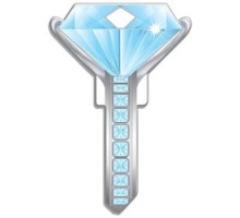 LUCKY LINE PRODUCTS INC  B102K               House Key, Kwikset, Diamond Ring, Brass, Enamel Coating, 1 each per Card