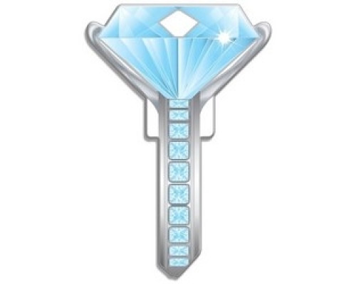 LUCKY LINE PRODUCTS INC  B102K               House Key, Kwikset, Diamond Ring, Brass, Enamel Coating, 1 each per Card