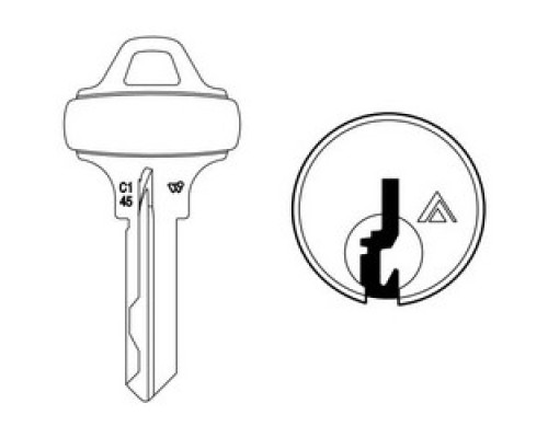 SCHLAGE ALLEGION BRAND  35-009-C345        Door Lock Cylinder Key Blank, Classic, Conventional, Everest, Embossed, Standard, C345 Keyway, Nickel Silver