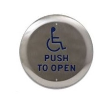 CAMDEN DOOR CONTROL  CM-41/4               Door Activation Device Push Plate Switch, Round, 1-Gang, SPDT, 12/24 Volt AC/DC, 4-1/2