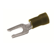 BURNDY  BA10EL8  636095              Polyvinyl Chloride Insulated Copper Fork Terminal, Wire Size:12-10 AWG STR, Stud Size: 8