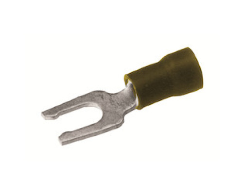 BURNDY  BA10EL8  636095              Polyvinyl Chloride Insulated Copper Fork Terminal, Wire Size:12-10 AWG STR, Stud Size: 8