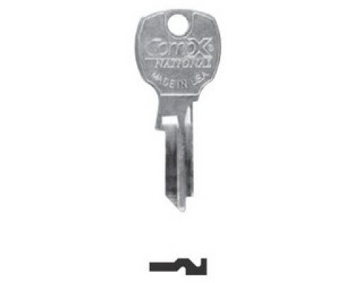 NATIONAL CABINET LOCK  D4301               Mailbox Lock Key Blank, Pin Tumbler, Reverse, 5-Pin, Brass, For 2000PS to 2999PS and 4000PS to 4999PS Lock