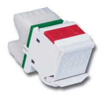 SIEMON COMPANY  MX5-04               Copper, Outlet, MAX, UTP, Category 5e, RJ45, Angled, Gray, Punch down, T568A/B, with Door