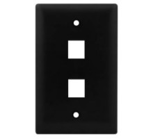 ON-Q/LEGRAND  WP3402BK               Keystone Wallplate, 1-Gang, 2-Port, 2.94