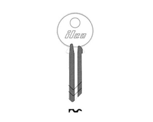 KABA ILCO CORP  999B NP A02  Y220              Cylinder Lock Key Blank, 4-Pin, Brass, Nickel Plated, 2 Price Group, For Yale