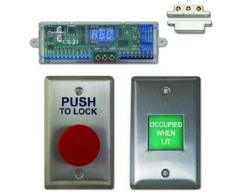 CAMDEN DOOR CONTROL  CX-WC11               Pushbutton and Annunciator System, 360 Milliampere, With Advanced Logic Control, Mushroom PUSH TO LOCK Button, 1-Gang LED Annunciator, Magnetic Door Contact