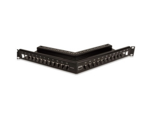 SIEMON COMPANY  TM-PNLZA-24-01               Copper, Patch Panel, Tera / MAX, Empty, Shielded, 24 Openings, Angled, 1U, Black, Fixed Wire Manager