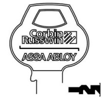 CORBIN RUSSWIN INC  59C2-6PIN-10               Door Lock Key Blank, Cylinder, Single-Section, Standard, 6-Pin, Z-Class Bitting, Coined Logo Bow