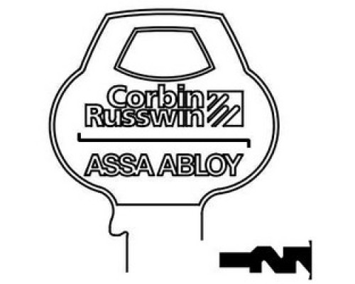 CORBIN RUSSWIN INC  59C2-6PIN-10               Door Lock Key Blank, Cylinder, Single-Section, Standard, 6-Pin, Z-Class Bitting, Coined Logo Bow