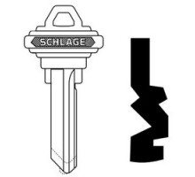 SCHLAGE ALLEGION BRAND  35-056-L        Door Lock Cylinder Key Blank, Classic, Conventional, Embossed, Standard Bow, Control, L Keyway, Stainless Steel