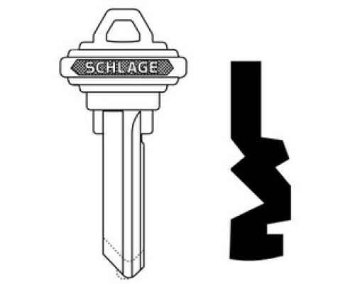 SCHLAGE ALLEGION BRAND  35-056-L        Door Lock Cylinder Key Blank, Classic, Conventional, Embossed, Standard Bow, Control, L Keyway, Stainless Steel