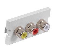 HUBBELL PREMISE WIRING IM3RS1W        iStation Modules, 3 RCA, Solder Type,1-Unit, White