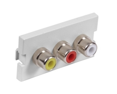HUBBELL PREMISE WIRING IM3RS1W        iStation Modules, 3 RCA, Solder Type,1-Unit, White