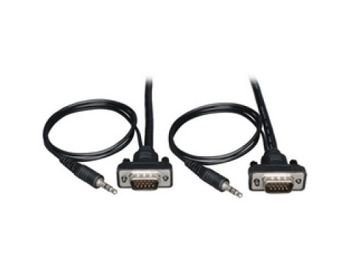 TRIPP LITE P504-003-SM        Low-Profile High Resolution SVGA/VGA Monitor Cable with Audio and RGB Coax HD15 M/M , 3-ft.
