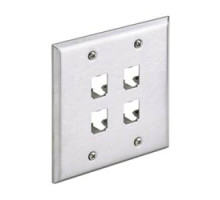 PANDUIT  CFP4SY               Mini-Com Stainless Steel Faceplate 4 Port