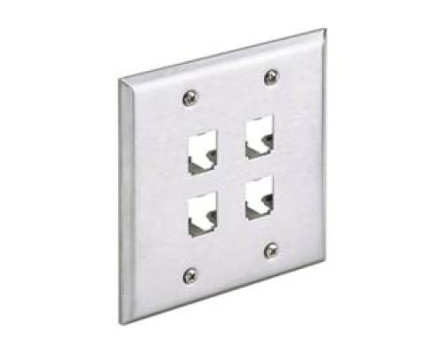 PANDUIT  CFP4SY               Mini-Com Stainless Steel Faceplate 4 Port