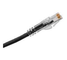 HUBBELL PREMISE WIRING  HC6ABK15               P-Cord, Ascent, Cat6A, Slim, Black, 15Ft