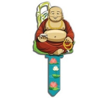 LUCKY LINE PRODUCTS INC  B137K               House Key, Kwikset, Buddha, Brass, Enamel Coating, 1 each per Card