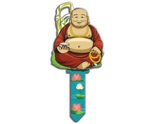 LUCKY LINE PRODUCTS INC  B137K               House Key, Kwikset, Buddha, Brass, Enamel Coating, 1 each per Card
