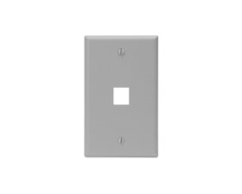 LEVITON  41080-1GP               QuickPort Wallplate, Single Gang, 1-Port, Grey