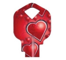 KABA ILCO CORP  KW-HEARTS A38               Decorative Key Blank, Personali-Keys, Kwikset/Titan, Hearts Design, Small Bow, Big Impact, KW Keyway, 39 Price Group