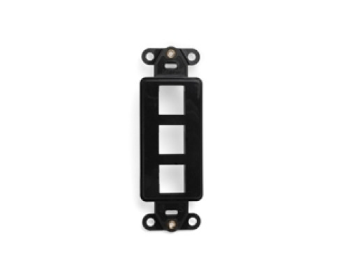 LEVITON  41643-E               Decora Insert, 3 Port, Black