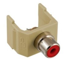 HUBBELL PREMISE WIRING SFRCREI        Audio Video Connector, F-Type Coupler, gold, white. Sold in carton increments only. Carton contains - 25 keystone connectors individually bagged .