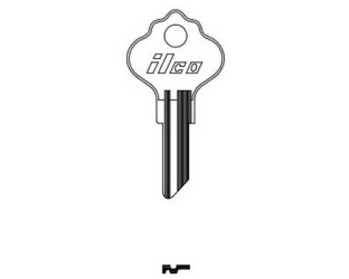KABA ILCO CORP  H1054B NP A04  EL8              Cylinder Lock Key Blank, Brass, Nickel Plated, 4 Price Group, For Ilco