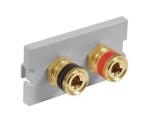 HUBBELL PREMISE WIRING  IMSP1GY               iStation Module, Red and Black SpeakerPosts, 1-Unit, Gray