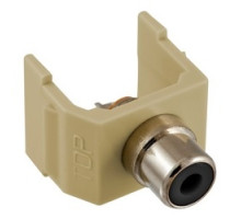 HUBBELL PREMISE WIRING  SFRCBKEI               RCA Connector, Solder Termination,Black Insulator, Electric Ivory Housing