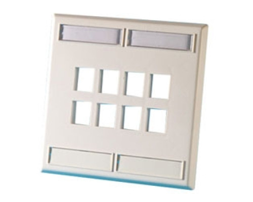 ORTRONICS  KSFP8-88               Dual gang plastic faceplate, holds twelve Keystone jacks or modules, Cloud White