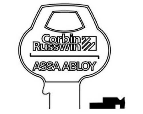 CORBIN RUSSWIN INC  57A2-6PIN-10               Door Lock Key Blank, Cylinder, Single-Section, Standard, 6-Pin, X-Class Bitting, Coined Logo Bow