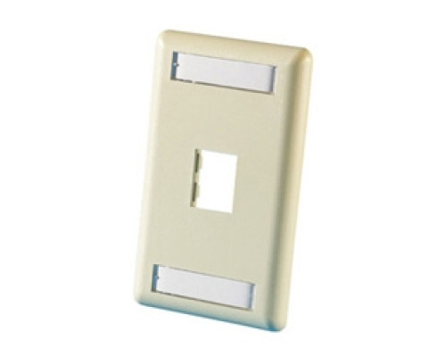 ORTRONICS 40300549-13        TracJack Faceplate, one-port single gang , plastic, Electrical Ivory