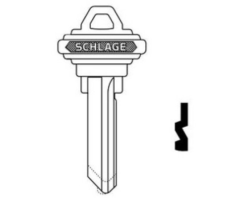 SCHLAGE ALLEGION BRAND  35-056-C        Door Lock Cylinder Key Blank, Classic, Conventional, Embossed, Standard Bow, Control, C Keyway, Nickel Silver